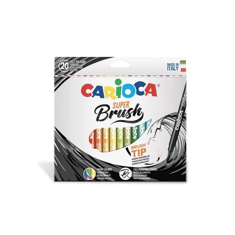 Plumones Super Brush 20 Colores Carioca - PS Negro
