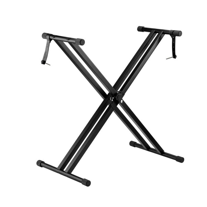 Atril Doble Forma X Metal Para Teclados Musicales - Ps Negro