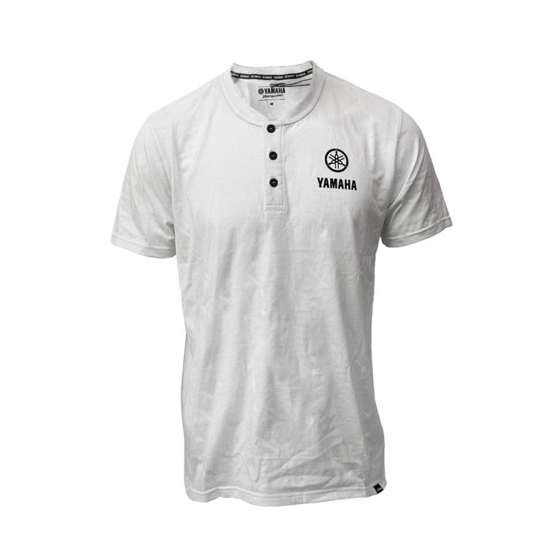 Polera De Hombre Manga Corta Yamaha Boton Blanco XL