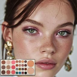 Paleta Maquillaje Ojos Rostro Sombras Iluminador Polvo ALJ Blanco