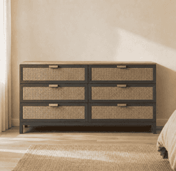Comoda "Huilo" 6 Cajones - Gris Grafito - 150x40x90 cm