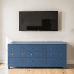 Comoda Premium de Palillaje Mueble de Dormitorio - Azul Marino - 180x40x90 cm