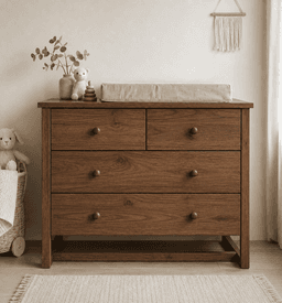 Comoda "Pelu" 4 Cajones Mueble de Bebe - Cafe - 100x40x90 cm