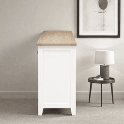 Comoda de Madera 8 Cajones Diseno Elegante y Gran Capacidad - Blanco - 120x40x80 cm