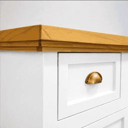 Comoda de Madera Vintage con Cajon de Seguridad - Blanco - 120x40x90 cm