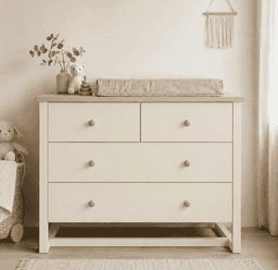 Comoda "Pelu" 4 Cajones Mueble de Bebe - Beige - 100x40x90 cm