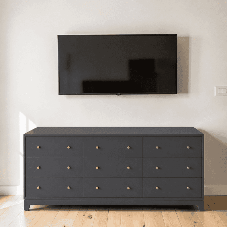 Comoda Premium de Palillaje Mueble de Dormitorio - Gris Grafito - 150x40x90 cm