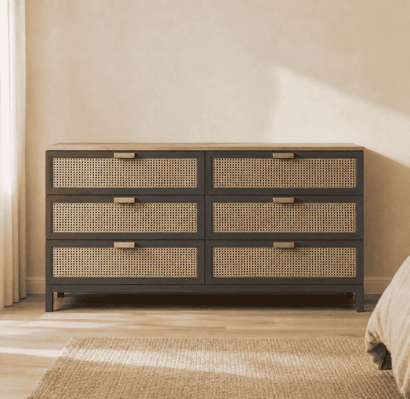 Comoda "Huilo" 6 Cajones - Gris Grafito - 120x40x90 cm
