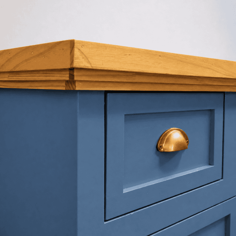 Comoda de Madera Vintage con Cajon de Seguridad - Azul Marino - 120x40x90 cm