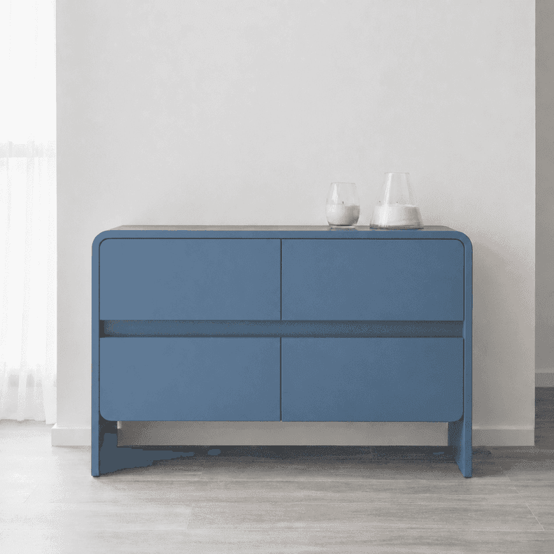 Comoda "Volcan" 4 Cajones Mueble de Madera - Azul Marino - 120x40x90 cm