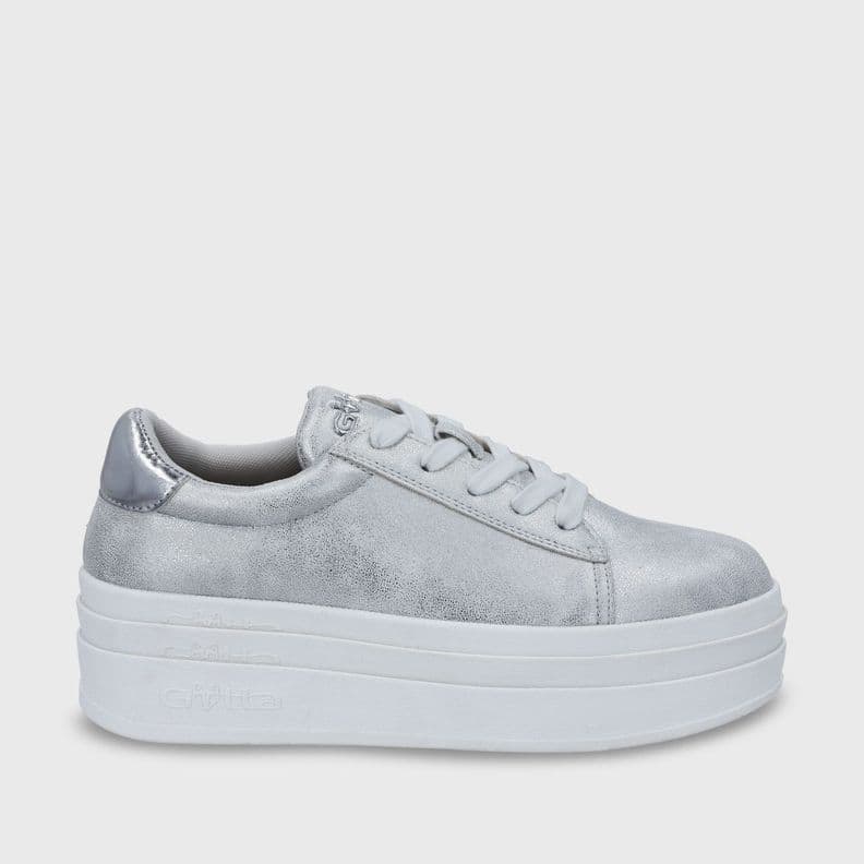 zapatilla Plataforma Plateado Mujer 53751 Gotta Plateado Metalico 39