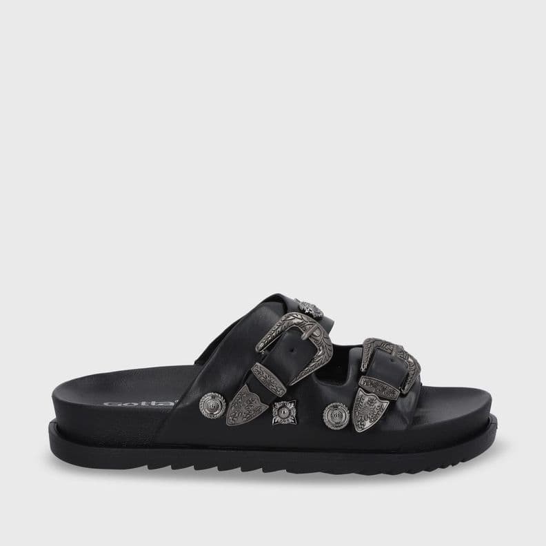 Sandalia Plana Negra Mujer 52050 Gotta Negro CL 37