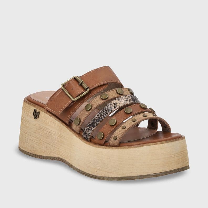 Sandalia Plataforma Beige Mujer 45841 Gotta Camel 35