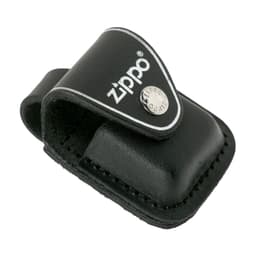 ESTUCHE ZIPPO LPLBK BLACK LEATHER LIGHTER POUCH WITH LOOP Negro