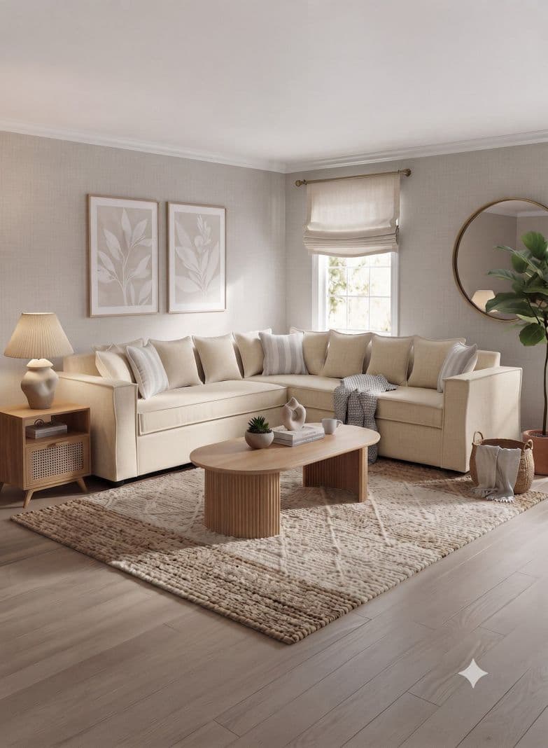 Seccional 6 Cuerpos Baco Beige Resorte Pocket