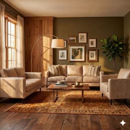 JUEGO LIVING 321 MEMPHIS BEIGE EN CUERO SINTETICO ENVEJECIDO PRODCUTO CON RESORTES POCKET