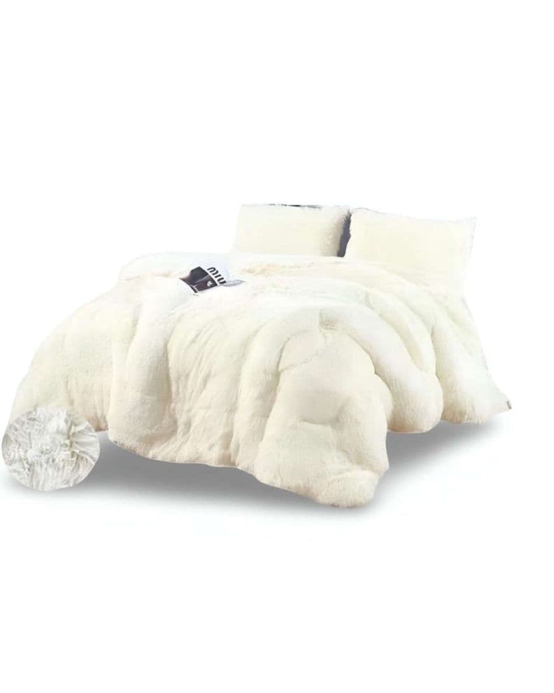 COBERTOR ELEGANTE CHIPORRO UNICOLOR PELUDO DE INVIERNO PLAZA Y MEDIA S60 Beige