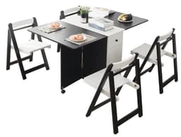 Comedor Plegable mult + 4 sillas plegables madera