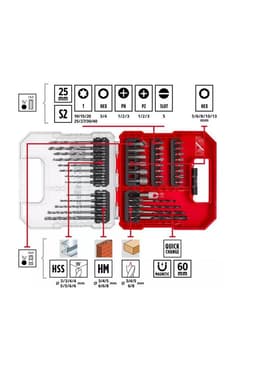 SET ACCESORIOS EINHELL L-CASE 40 PZ PUNTAS - DADOS-BR