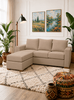 Sofa 3 cuerpos Seccional Lena Beige