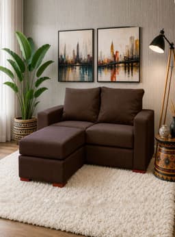Sofa Seccional Lena 2 cuerpos cafe intercambiable
