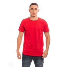 POLERA HOMBRE CUELLO REDONDO MANGA CORTA ROJA Rojo L