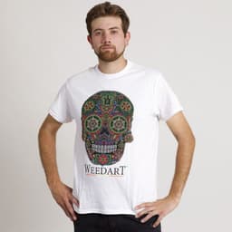 POLERA MANGA CORTA ESTAMPADA BLANCA MEXICO COLOR Blanco M