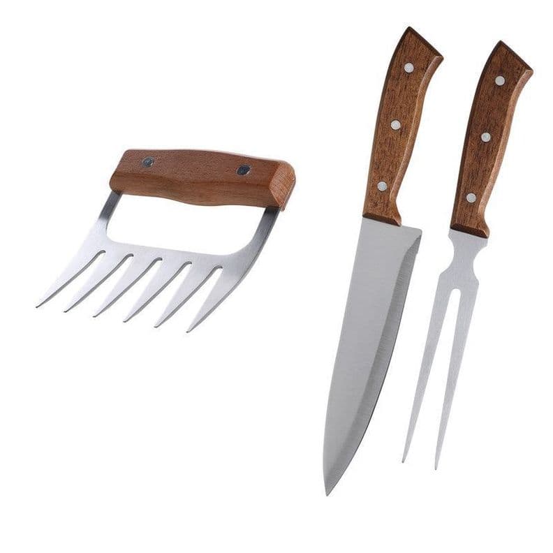 Set Parrilla 3 Piezas Arthome con Garra de Oso Parrillera Acero Inoxidable