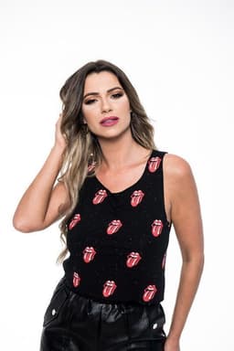 POLERA SM ESTAMPADA ROLLING BLACK RC-11 Negro S