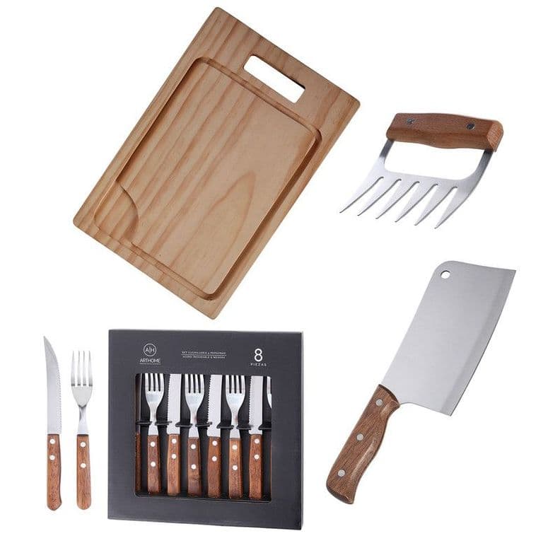 Set Parrilla 11 Piezas Acero Inoxidable Arthome PAR65