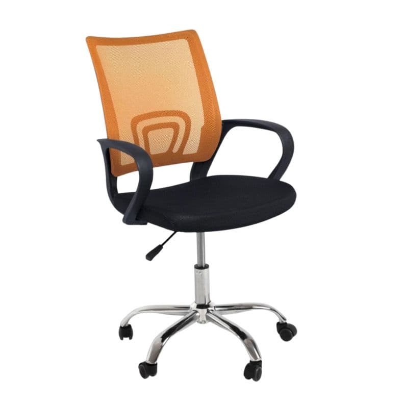 Silla Ejecutiva Ergonomica New York Air Mesh Naranja Diseno Moderno y Altura Ajustable Naranjo