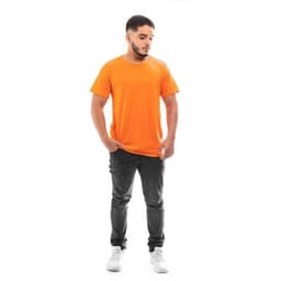 POLERA HOMBRE CUELLO REDONDO MANGA CORTA NARANJA Naranjo XXL