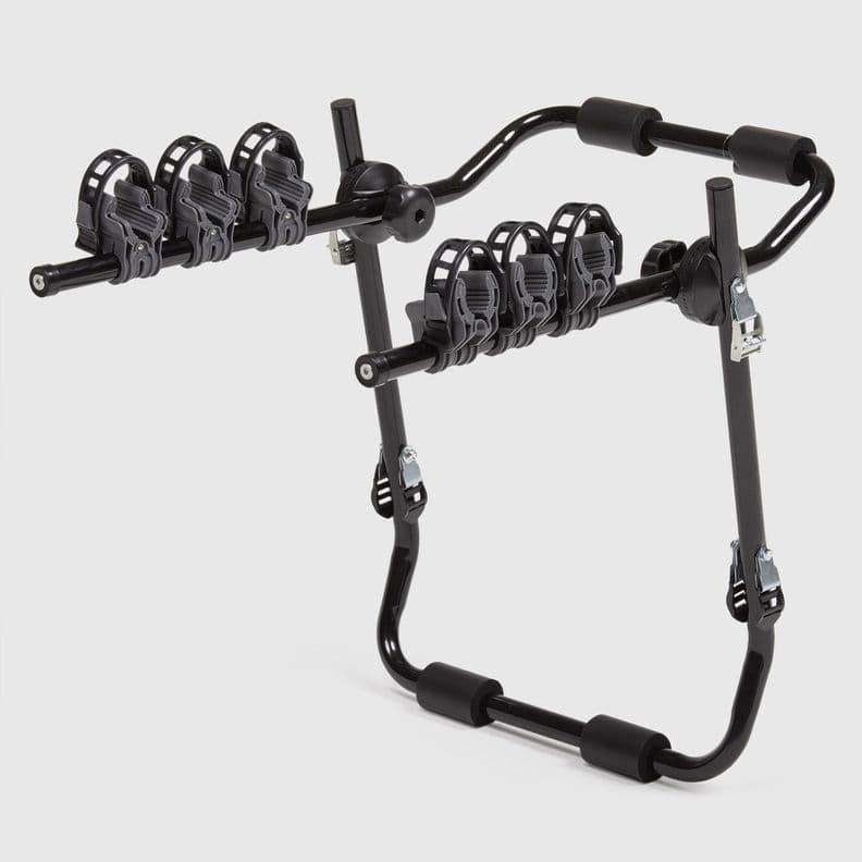 Portabicicletas trasero para 3 bicicletas Negro
