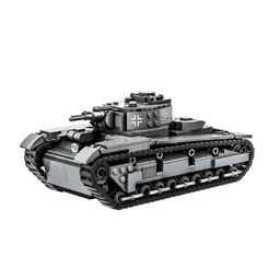 Tanque Militar Aleman Armable 673 pzs. Gris Espejado Plata