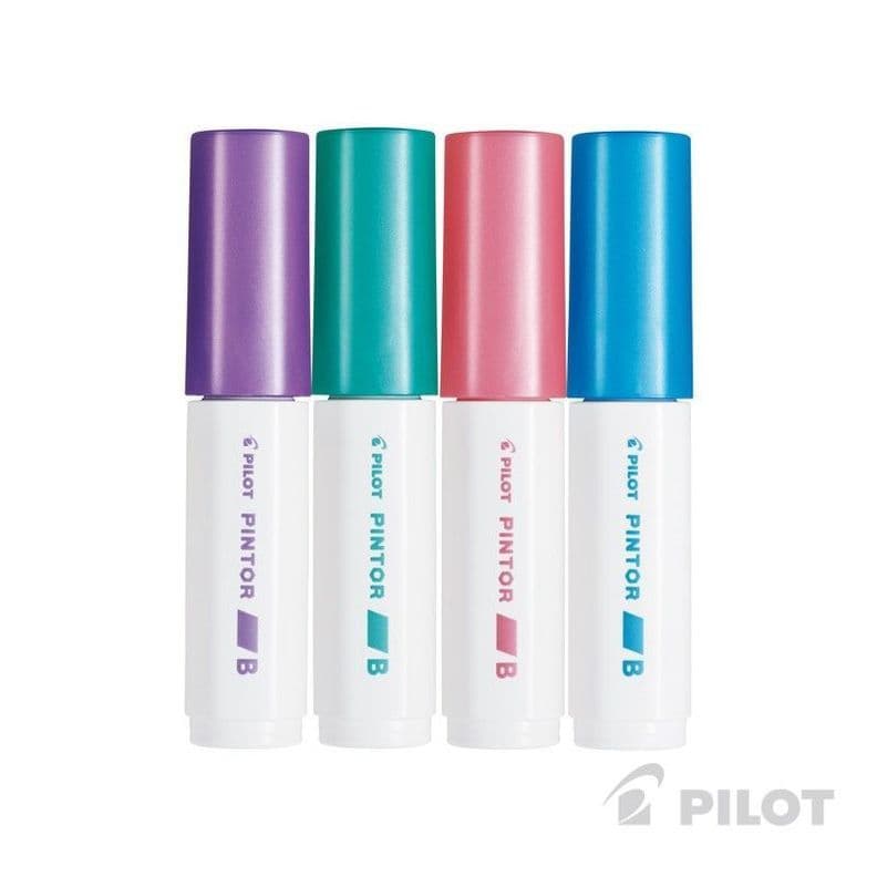 Set Pintor Biselado 4 Rosado Metalizado, Violeta Metalizado, Azul Metalizado, Verde Metalizado