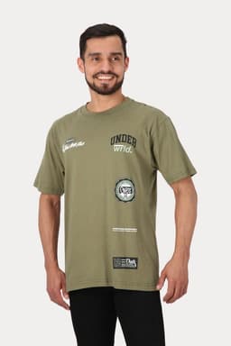 Polera Mc Basica Loose Fit 2 Verde Overcore S