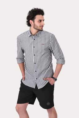 Camisa ML Fake Linho Buriti Azul Gangster S