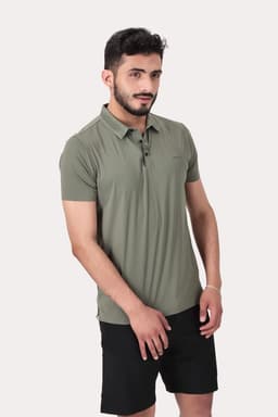 Polera Polo Poliamida Columbia Verde Verde Olivo XL