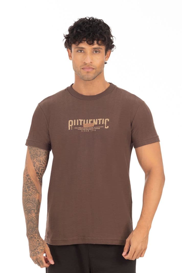 Polera Mc Textura Bedford Cafe Oscuro L