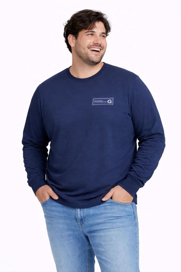 Plus Polera ML Field Azul Marino XXXXL