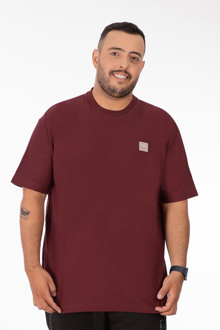 Plus Polera MC Textura Foggy Burdeo XL