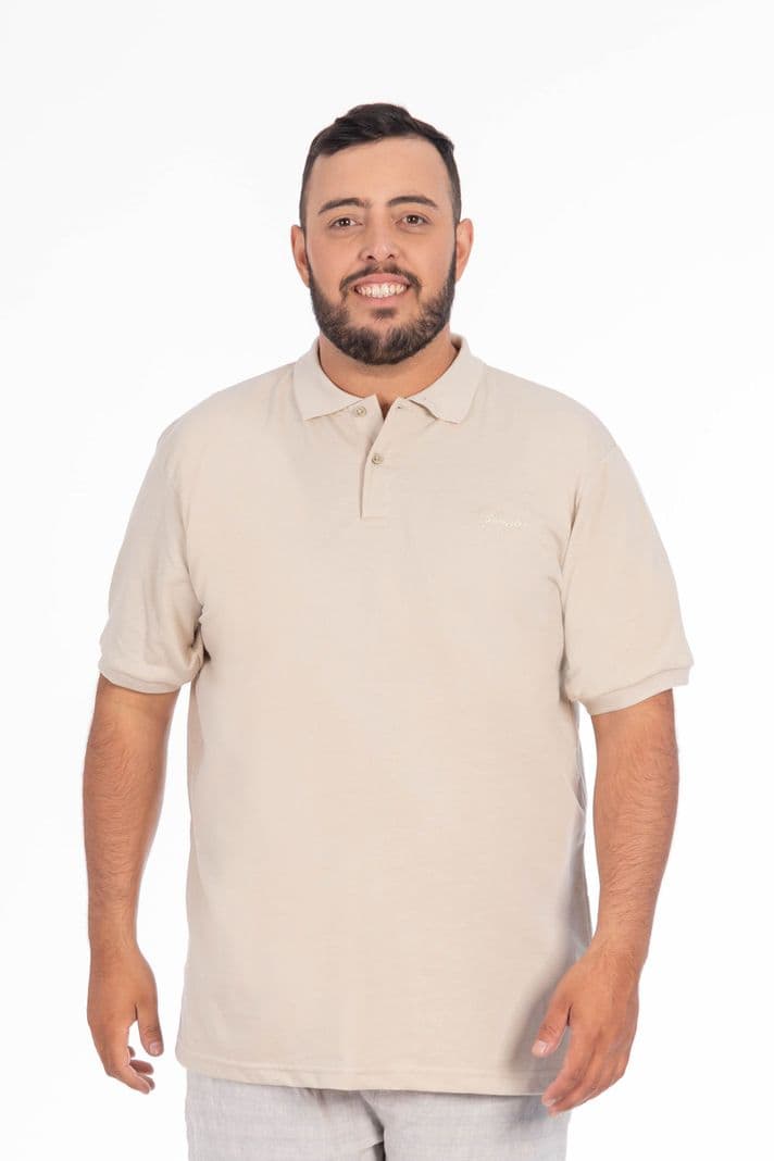 Plus Polera Cuello Textura Temple Beige XXL