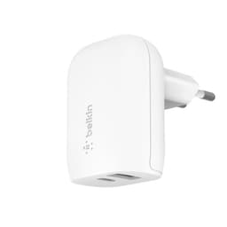 Cargador de pared doble BoostCharge USB-C y USB-A de 37 W Blanco