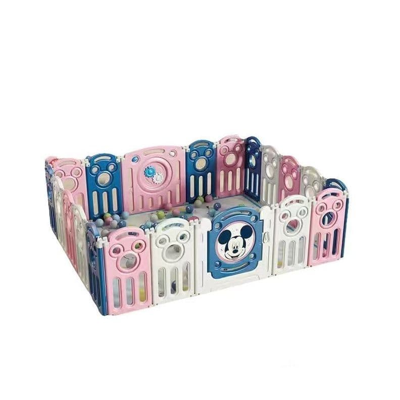 Corral Bebe Plegable 1.5x1.8m Alfombra Rosado LuBabycas