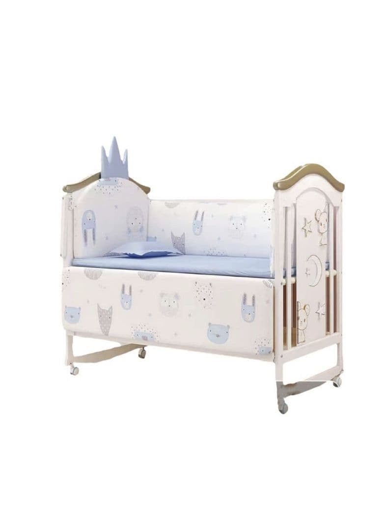 Cuna Colecho Madera Con Mudador Imperio Azul LuBabycas