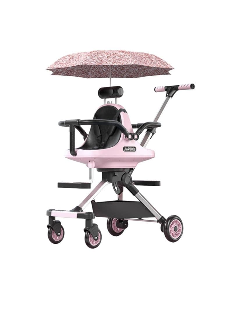 Coche de Paseo Doble Con Sombrilla Rosado Brother LuBabycas