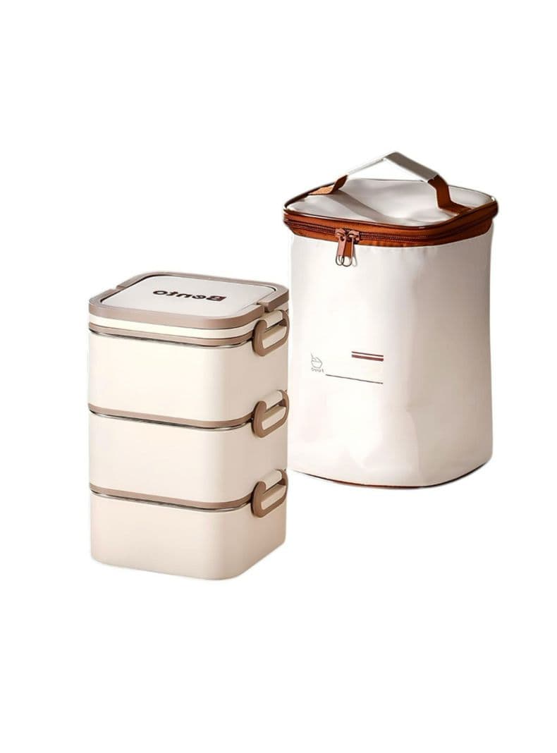 Lonchera Fiambrera Calentadora Bolso Termico Dinner Crema