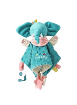 Peluche De Apego Sensorial Algodon Elefante LuBabycas Azul