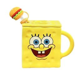 Tazon 3d Ceramica Bob Esponja Pantalones Cuadrados Amarillo L