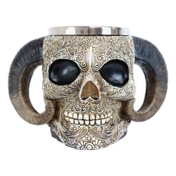 Taza Tazon Mug Cervecero Vikingo 3d Medieval Cuernos Negro L